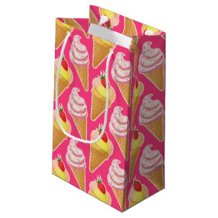 Kawaii-rosa Muster mit Erdbeereis Kleine Geschenktüte