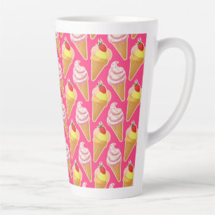 Kawaii-rosa Muster mit Erdbeereis Milchtasse
