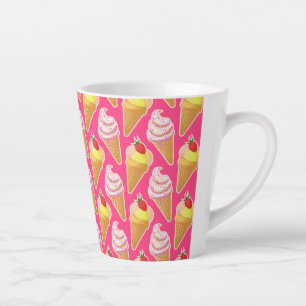 Kawaii-rosa Muster mit Erdbeereis Milchtasse