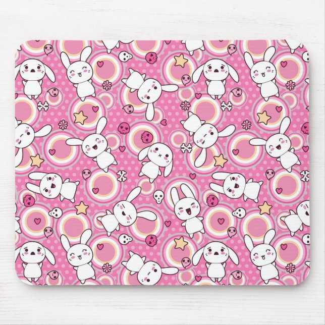 kawaii rosa Muster Mousepad (Vorne)