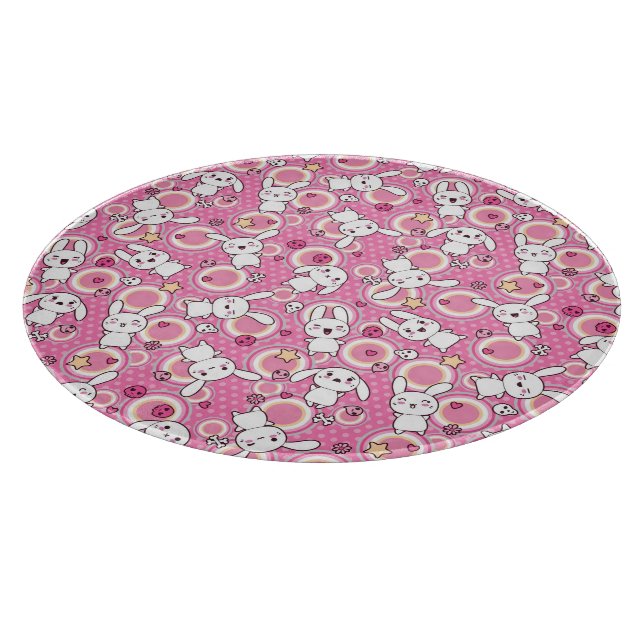 kawaii rosa Muster Schneidebrett (Ecke)