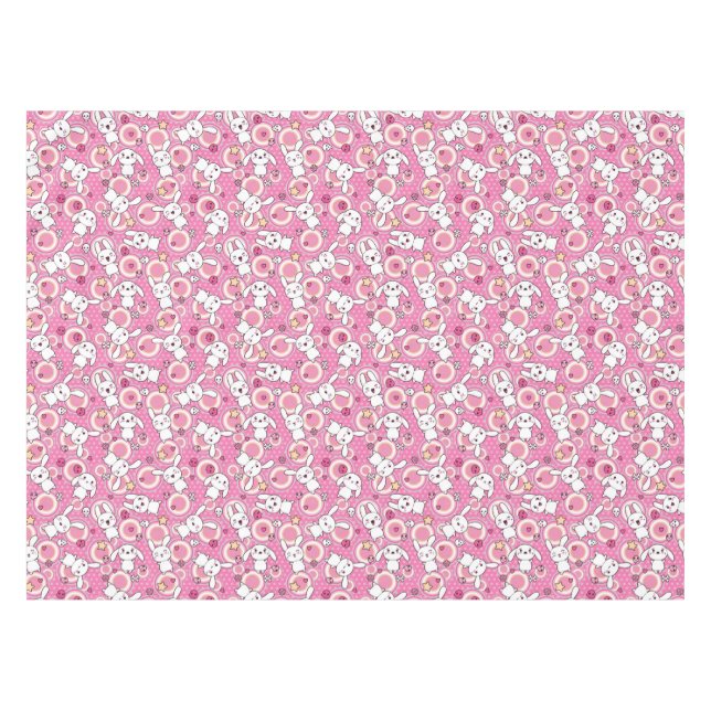 kawaii rosa Muster Tischdecke (Vorderseite (Horizontal))