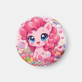 Kawaii Rosa Pony Chibi Kunst Magnet