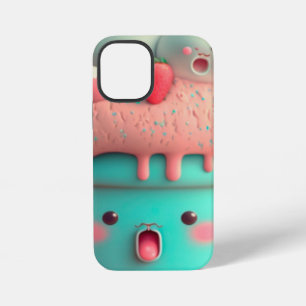 Kawaii rosa süße Eiscreme-Notizbuch iPhone 12 Mini Hülle