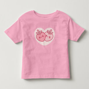 Kawaii Rosa Valentinstag Erdbeeren Kleinkind T-shirt