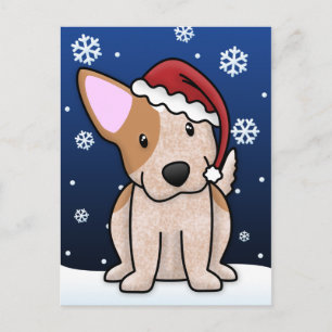 Kawaii rote Heeler Weihnachtspostkarte Feiertagspostkarte
