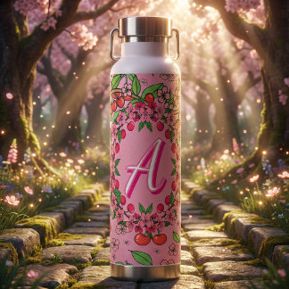 Kawaii Rote Kirsch-Vibes Niedliche Mädchen-Ästheti Trinkflasche