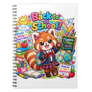 Kawaii Roter Panda Rückkehr zur Schule Notizbuch Notizblock