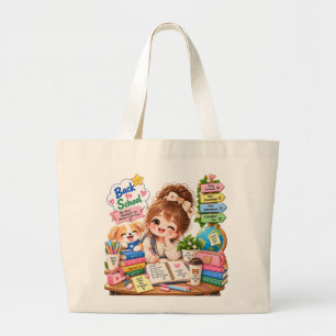Kawaii Rückkehr zur Schule Freunde Jumbo-Tasche Jumbo Stoffbeutel