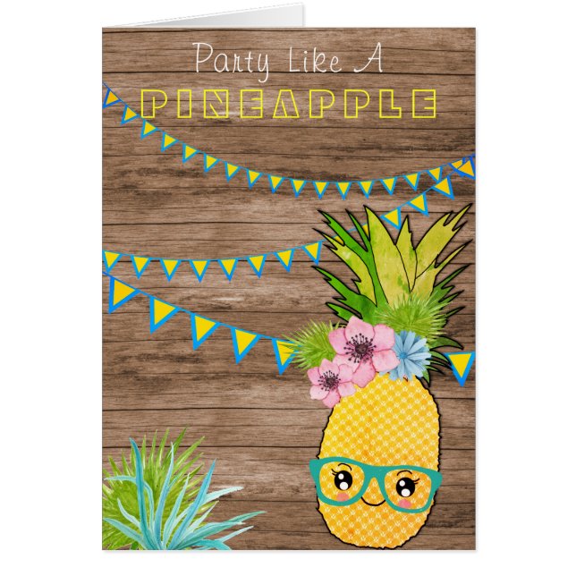 Kawaii Rustic Beach Party Ananas Ernährung Thema (Vorne)