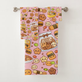 Kawaii Sakura Arare kakimochi Badhandtuch Set