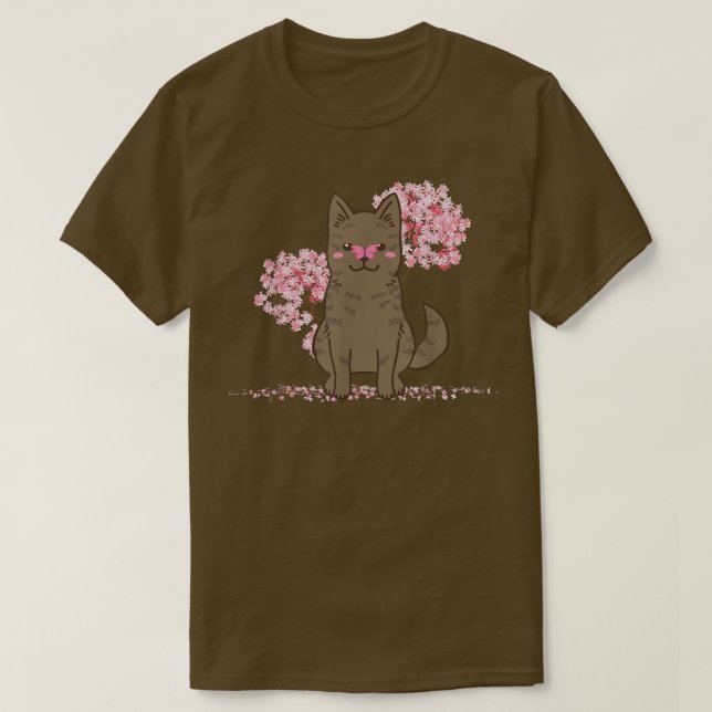 Kawaii Sakura Cherry Blossom Kai Ken Dog T-Shirt (Design vorne)