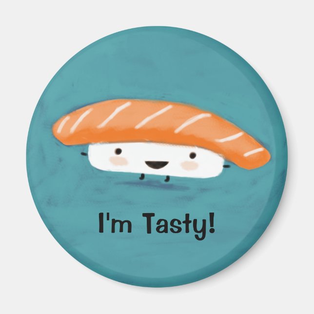Kawaii Salmon Sashimi Magnet (Vorne)