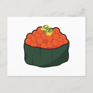 Kawaii Salmon Sushi - Feinschmecker Kawaii Postkarte