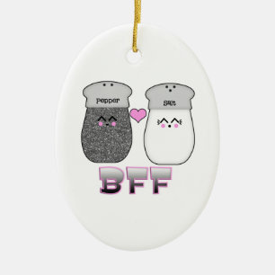Kawaii Salt n Pepper BESTE FREUNDIN Keramik Ornament
