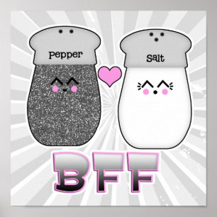 Kawaii Salt n Pepper BESTE FREUNDIN Poster