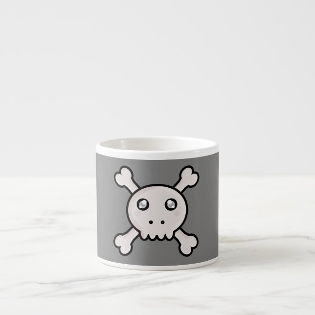 Kawaii Schädel Espressotasse (Vorderseite)