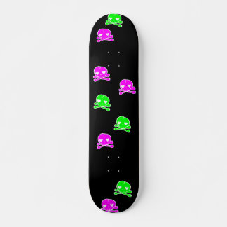 Kawaii Schädel Goth Lolita Schwarz Pink Grün Skateboard