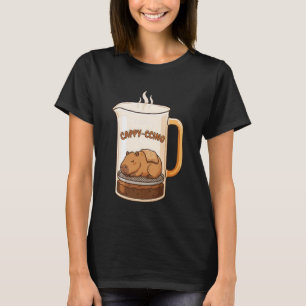 Kawaii Schlafender Capybara Kaffee Cappy-ccino Fra T-Shirt