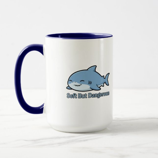 Kawaii Schlafender Pummeliger Hai Becher Tasse (Links)