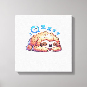 Kawaii Schlafmütze Faultier Napping Zzz Lustiges F Leinwanddruck