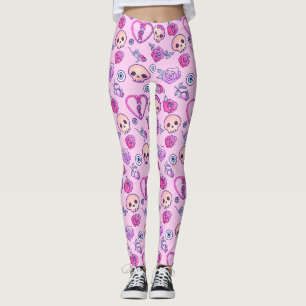 Kawaii Schlangen und Rose Pastel Goth Leggings
