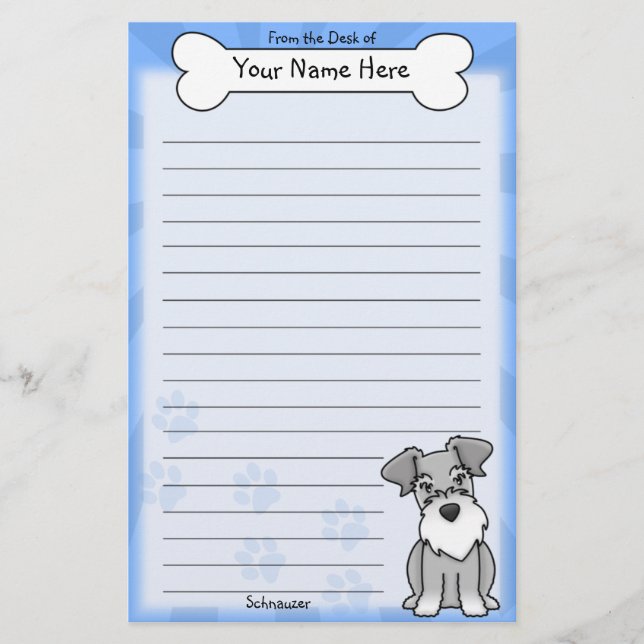 Kawaii Schnauzer-Briefpapier Briefpapier (Vorderseite)