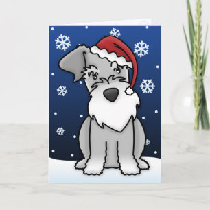 Kawaii Schnauzer Weihnachtskarte Feiertagskarte