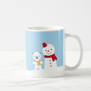 Kawaii-Schneetag mit Bunny und Bär Weihnachten Kaffeetasse