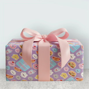 Kawaii-Schnellimbiss-Käse-Musterrahmen Geschenkpapier
