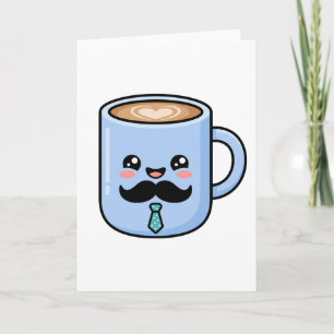 Kawaii-Schnurrbart-Kaffeetasse Süßer Vatertag Karte