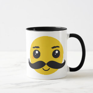 Kawaii Schnurrbart Lächelnd Tasse
