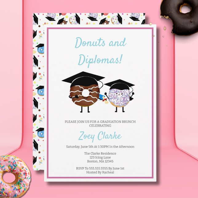 Kawaii Schokolade und Vanilla Donuts und Diplome Einladung (Von Creator hochgeladen)