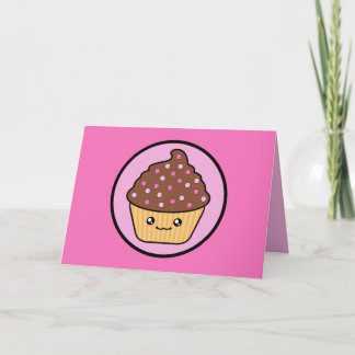 Kawaii Schokoladen-Kuchen-Geburtstags-Karte Karte