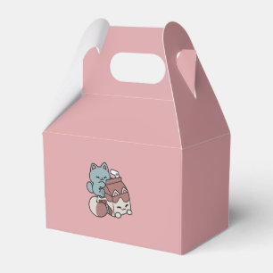 Kawaii Schokoladen Milch Katze – Cozy Getränk & Ni Geschenkschachtel