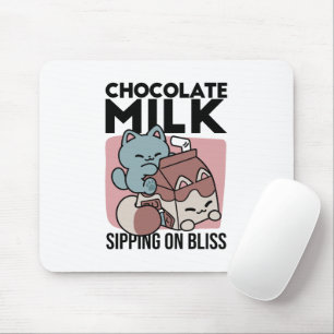 Kawaii Schokoladen Milch Katze – Cozy Getränk & Ni Mousepad