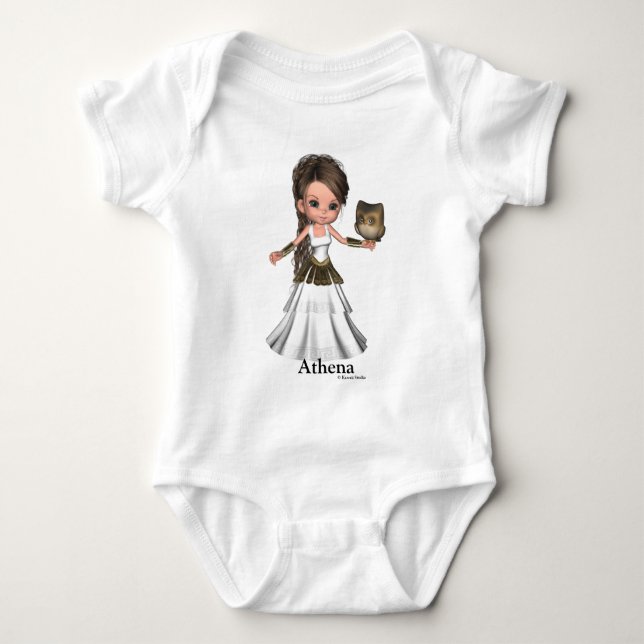 Kawaii schönes Athene griechisches Göttin-Shirt Baby Strampler (Vorderseite)