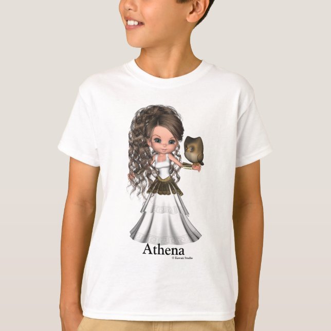 Kawaii schönes Athene griechisches Göttin-Shirt T-Shirt (Vorderseite)