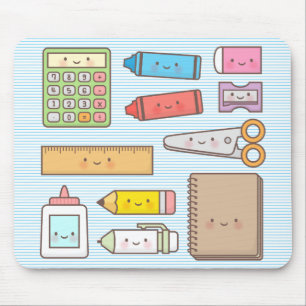 Kawaii-Schulmaterial für den Schulbeginn Mousepad