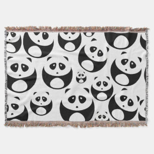 Kawaii Schwarz-Weiß-Panda-Muster Decke