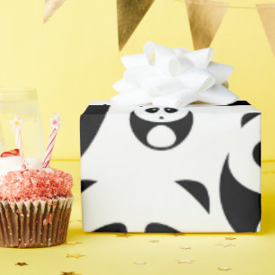 Kawaii Schwarz-Weiß-Panda-Muster Geschenkpapier
