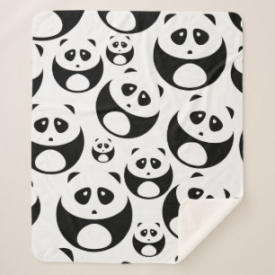 Kawaii Schwarz-Weiß-Panda-Muster Sherpadecke