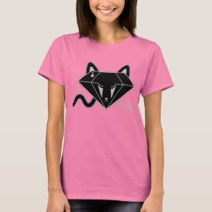 Kawaii schwarzer Diamantkitty-Katzen-T - Shirt
