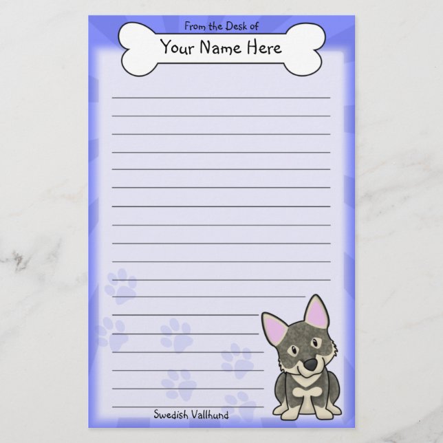 Kawaii Schwede Vallhund Briefpapier (Vorderseite)