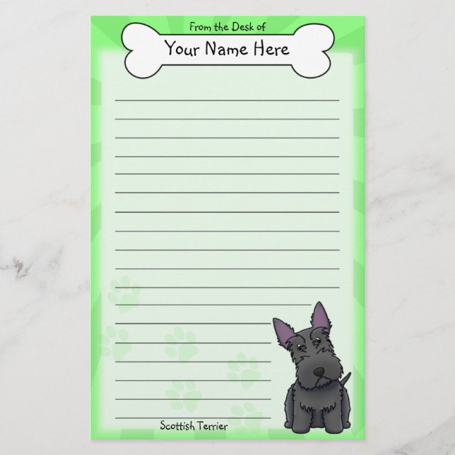 Kawaii Scottish-Terrier-Briefpapier Briefpapier (Vorderseite)