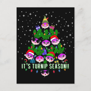 Kawaii sein Turnip Jahreszeit Weihnachtsbaum Funny Postkarte