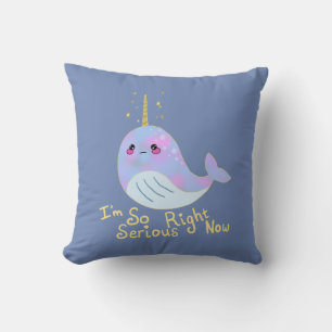 Kawaii Serious Narwhal Kissen