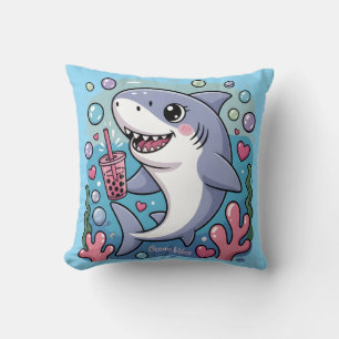 Kawaii Shark Boba Tea Kissen