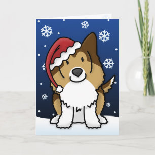 Kawaii Sheltie Weihnachtskarte Feiertagskarte