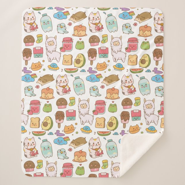 Kawaii Sherpa Blanket Sherpadecke (Vorderseite)